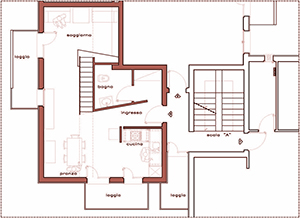 Progetto e realizzazione degli interni di un’appartamento–loft mansardato su due piani ad uso residenza.